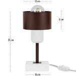 Braune Tischlampe aus Holz TI-BR10x10WE Tischleuchte - 4