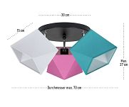 Deckenstrahler Deckenlampe WEROTU-PR3030SC Weiß Rosa Türkis - 2