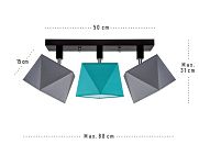 Deckenstrahler Deckenlampe DIA31GRTUDPR Deckenleuchte Grau Türkis - 3