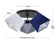 Deckenstrahler Deckenlampe WEGRBL-PR3030SC Weiß Grau Blau - 2