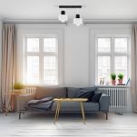 Weiße Deckenlampe aus Holz WE30x7SC Deckenleuchte 2-flammig - 2