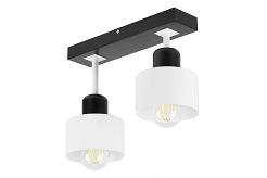 Weiße Deckenlampe aus Holz WE30x7SC Deckenleuchte 2-flammig