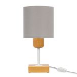 Graue Tischlampe aus Holz Nachttischlampe CL-TI-WE10x10BU-GR 1xE27 - 3