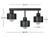 Schwarze Deckenlampe OST4006SC Deckenleuchte 3-flammig - 3