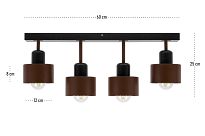 Braune Deckenlampe aus Holz BR60x7SC Deckenleuchte 4-flammig - 3