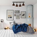 Braune Deckenlampe aus Holz BR60x7SC Deckenleuchte 4-flammig - 2