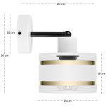 Weiße Wandlampe mit weißem Lampenschirm WAND-TI-1010WE-WE Wandleuchte - 5