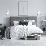 Weiße Wandlampe mit weißem Lampenschirm WAND-TI-1010WE-WE Wandleuchte - 2