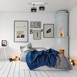 Weiße Deckenlampe mit zwei Lampenschirme schwarz TI-3306WE-SCSC Deckenleuchte - 2