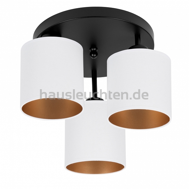 Schwarze Deckenlampe mit drei Lampenschirme weiß CL-3030SC-WEWEWE Deckenleuchte