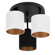 Schwarze Deckenlampe mit drei Lampenschirme weiß/schwarz CL-3030SC-WESCWE Deckenleuchte
