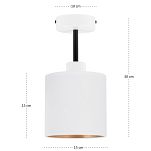 Weiße Deckenspot Deckenlampe mit weißem Lampenschirm CL-1010WE-WE Deckenleuchte - 4