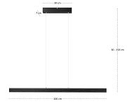 Dimmbare LED schwarze Hängeleuchte Eschenholz LED100KB-3K-SCHWARZ Pendelleuchte Höhenverstellbar Esstischlampe Hängelampe Pendellampe - 7