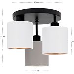 Schwarze Deckenlampe mit drei Lampenschirme weiß/grau CL-3030SC-WEGRWE Deckenleuchte - 4
