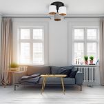 Schwarze Deckenlampe mit drei Lampenschirme weiß/grau CL-3030SC-WEGRWE Deckenleuchte - 2