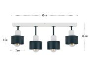 Anthrazite Deckenlampe aus Holz AN60x7WE Deckenleuchte 4-flammig - 4