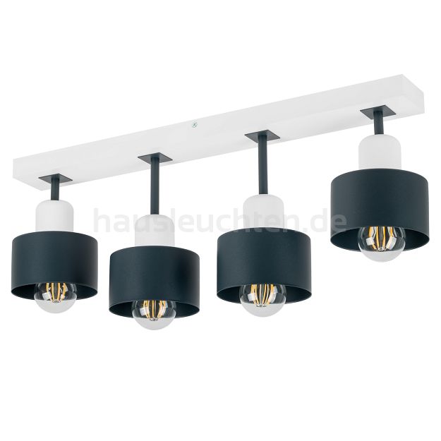 Anthrazite Deckenlampe aus Holz AN60x7WE Deckenleuchte 4-flammig