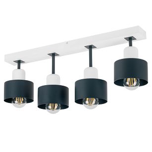 Anthrazite Deckenlampe aus Holz AN60x7WE Deckenleuchte 4-flammig