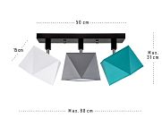 Deckenstrahler Deckenlampe DIA31WEGRTUDPR Deckenleuchte Weiß Grau Türkis - 3