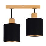 Schwarze Deckenlampe aus Holz LED Lampe Leuchte CL-SC30x7BU-SC 2xE27 - 3