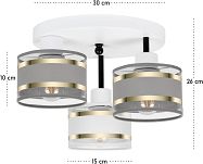 Weiße Deckenlampe mit drei Lampenschirme grau/weiß TI-3030WE-GRWEGR Deckenleuchte - 4