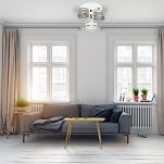 Weiße Deckenlampe mit drei Lampenschirme grau/weiß TI-3030WE-GRWEGR Deckenleuchte - 2