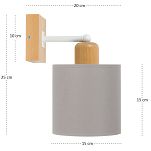Graue Wandlampe aus Holz CL-WAND-WE10x10BU-GR LED Wandleuchte - 5