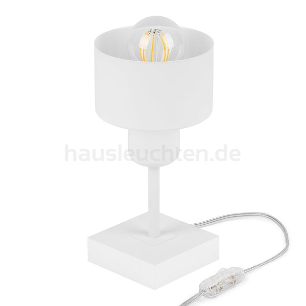 Weiße Tischlampe aus Holz TI-WE10x10WE Tischleuchte