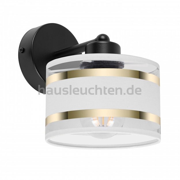 Schwarze Wandlampe mit weißem Lampenschirm WAND-TI-1010SC-WE Wandleuchte