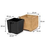 Blumentopf Holz Eiche Pflanzkübel Übertopf Blumenkasten 1x Kunststoffeinsätzen Herausnehmbar 33KAN3332EI - 2