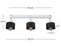 Weiße Deckenstrahler Deckenlampe 3PRST6005WE Deckenleuchte 3-flammig - 3