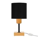 Schwarze Tischlampe aus Holz Nachttischlampe CL-TI-SC10x10BU-SC 1xE27 - 3