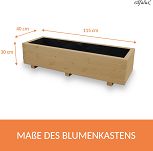 Hochbeet 115x40x30H cm Eiche AB115KAN4030EI Blumenkasten aus Holz Pflanzkübel Pflanzkasten 115KAN4030EI - 2