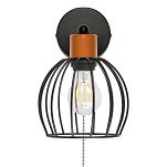 Schwarze Wandlampe mit Zugschalter aus Metall SHWAND-KU-OST1010MO Wandleuchte - 3