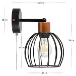 Schwarze Wandlampe mit Zugschalter aus Metall SHWAND-KU-OST1010MO Wandleuchte - 4