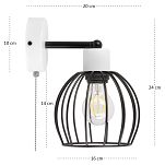 Weiße Wandlampe mit Zugschalter aus Metall SHWAND-KU-OST1010WE Wandleuchte - 4