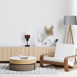 Braune Tischlampe aus Holz TI-BR10x10SC Tischleuchte - 2