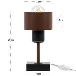 Braune Tischlampe aus Holz TI-BR10x10SC Tischleuchte - 4