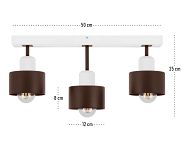 Braune Deckenlampe aus Holz BR50x7WE Deckenleuchte 3-flammig - 4