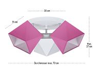 Deckenstrahler Deckenlampe ROWERO-PR3030WE Rosa Weiß Rosa - 2