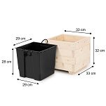 Blumentopf Holz Pflanzkübel Übertopf Blumenkasten 1x Kunststoffeinsätzen Herausnehmbar 33KAN3332 - 2