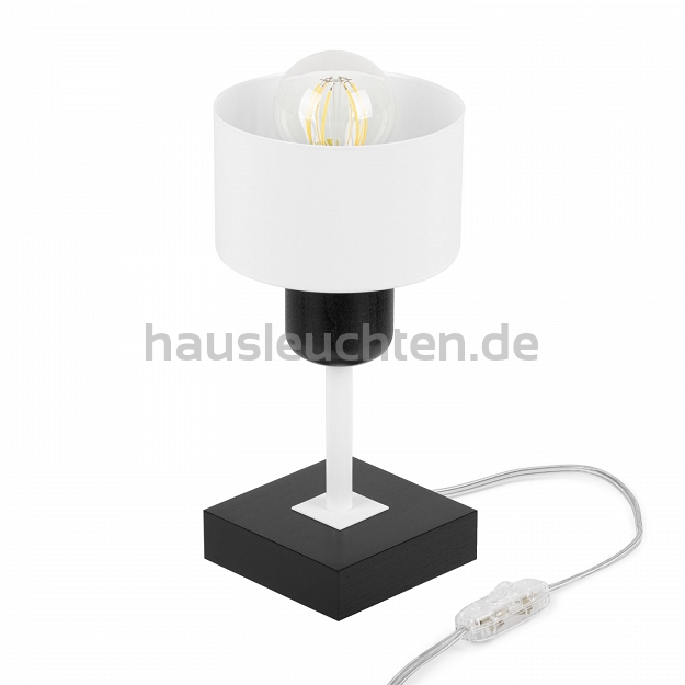 Weiße Tischlampe aus Holz TI-WE10x10SC Tischleuchte