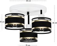 Weiße Deckenlampe mit drei Lampenschirme schwarz TI-3030WE-SCSCSC Deckenleuchte - 4