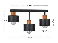 Schwarze Deckenlampe OST4006MO Deckenleuchte 3-flammig - 3