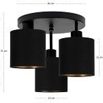 Schwarze Deckenlampe mit drei Lampenschirme schwarz CL-3030SC-SCSCSC Deckenleuchte - 4