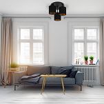 Schwarze Deckenlampe mit drei Lampenschirme schwarz CL-3030SC-SCSCSC Deckenleuchte - 2