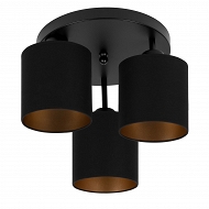 Schwarze Deckenlampe mit drei Lampenschirme schwarz CL-3030SC-SCSCSC Deckenleuchte