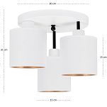 Weiße Deckenlampe mit drei Lampenschirme weiß CL-3030WE-WEWEWE Deckenleuchte - 4