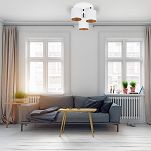 Weiße Deckenlampe mit drei Lampenschirme weiß CL-3030WE-WEWEWE Deckenleuchte - 2