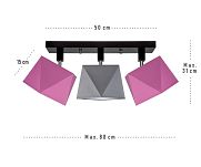 Deckenstrahler Deckenlampe DIA31ROGRDPR Deckenleuchte Rosa Grau - 3